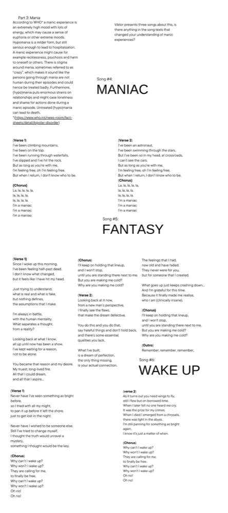 Låtarna Maniac, Fantasy och Wake up