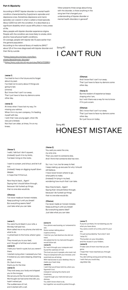 Låtarna I can't run och Honest mistake